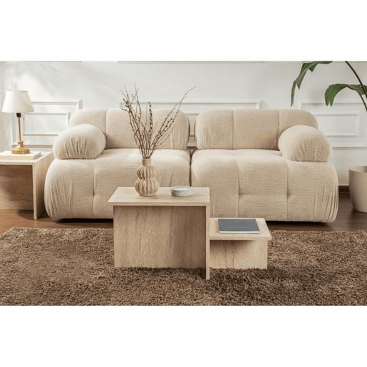Mesa de Centro Harmony Bege 80 x 40 x 40 cm Mesa de Centro Harmony Bege 80 x 40 x 40 cm