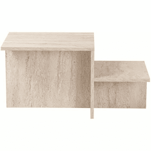 Mesa de Centro Harmony Bege 80 x 40 x 40 cm Mesa de Centro Harmony Bege 80 x 40 x 40 cm