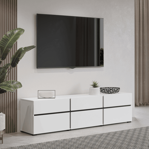 Suporte para TV 3 portas 180 cm Lilia Branco