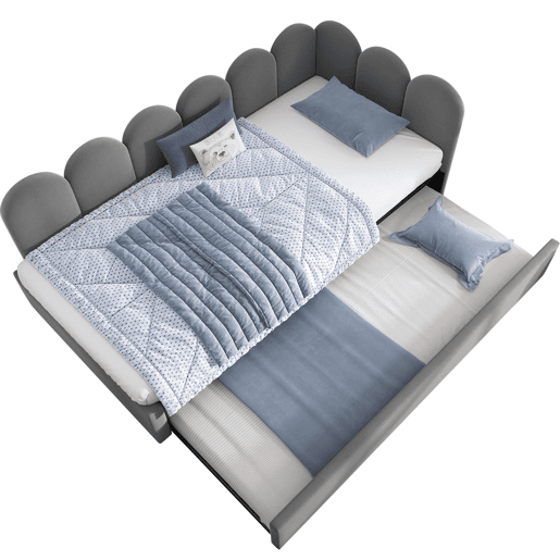 Cama divã 90x200 cm - Sofá-cama com cama extensível 90x190 cm e estrado - Cinza