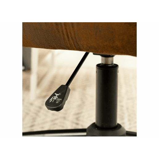 Cadeira de escritório vintage em tecido de camurça, giratória, altura ajustável e 7 rodízios ROSS SUEDE CASTANHO PRETO