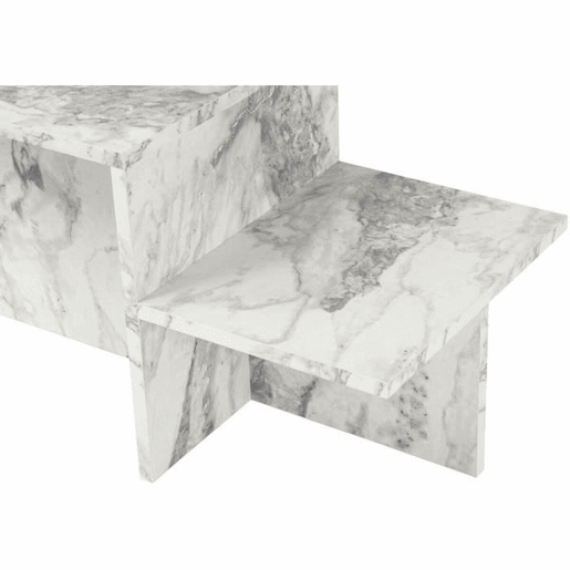 Mesa de Centro Harmony Branco Cinzento 80 x 40 x 40 cm Mármore