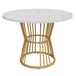 Juego de comedor con mesa efecto mármol y 4 sillas tapizadas Juego de comedor con mesa efecto mármol y 4 sillas tapizadas Marrón