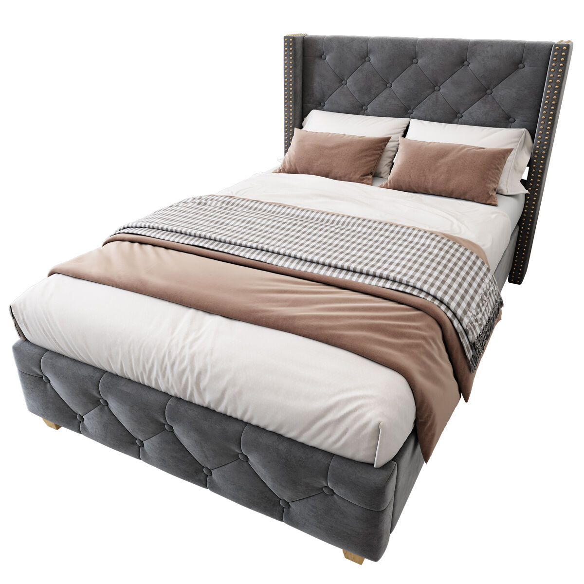 Camas individuales 100x205 Gris