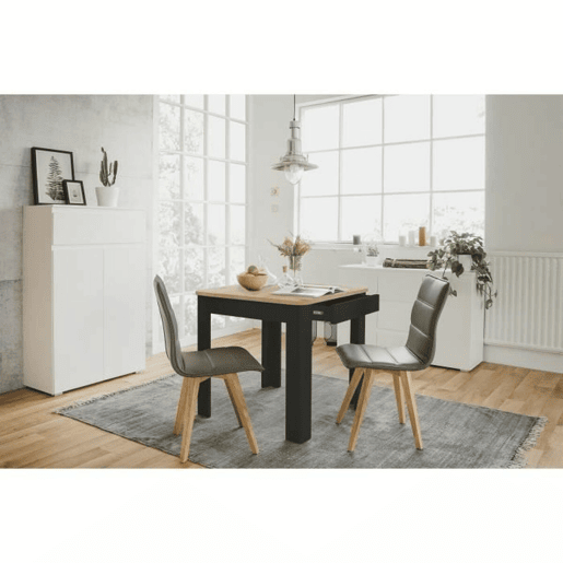 Mesa de Jantar Oslo Preto 80 x 77 x 80 cm Eik
