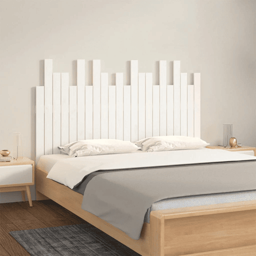 Cabeceira - Cabeceira de cama de parede 140x3x80 cm madeira de pinho maciça branco