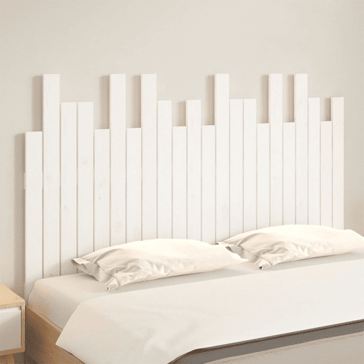 Cabeceira - Cabeceira de cama de parede 140x3x80 cm madeira de pinho maciça branco