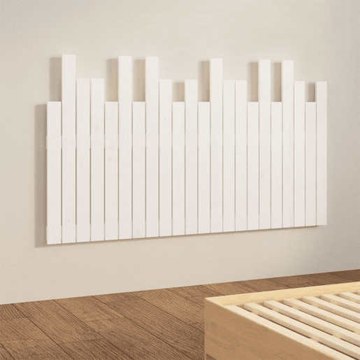 Cabeceira - Cabeceira de cama de parede 140x3x80 cm madeira de pinho maciça branco