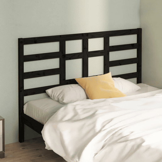 Cabeceira - Cabeceira de cama 146x4x104 cm pinho maciço preto