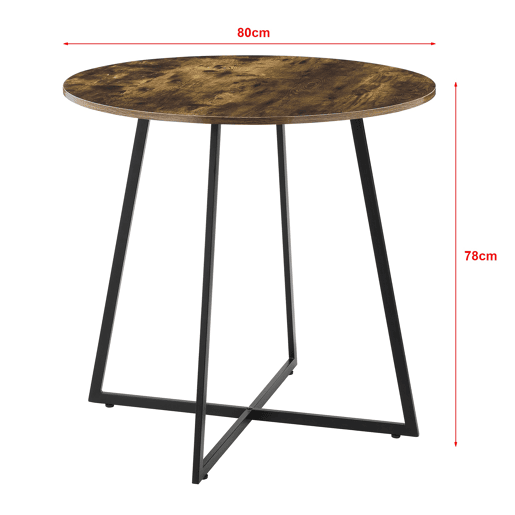Mesa de sala de jantar 78 x 80 cm efeito madeira escura 03_0008708