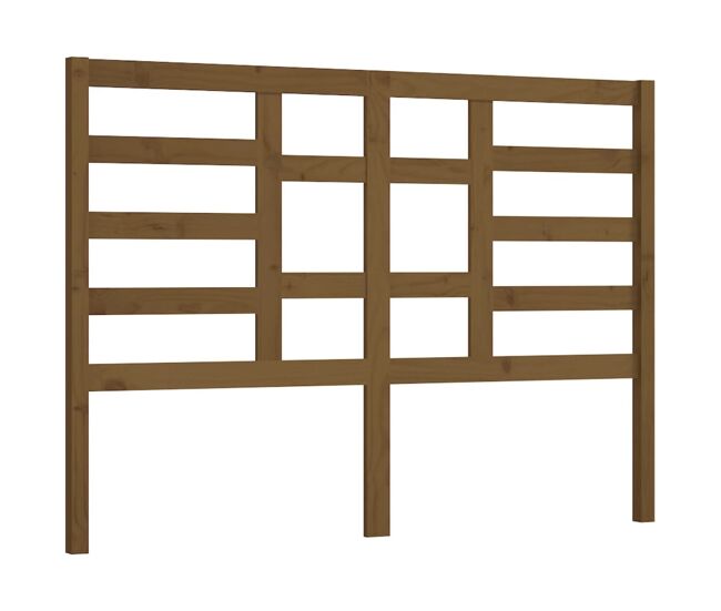 Cabecero cama - mueble cabecero madera maciza de pino marrón miel 146x4x104 cm
