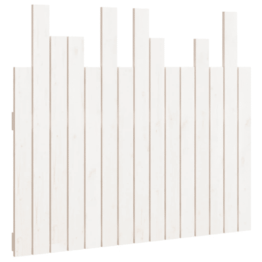 Cabeceira - Cabeceira de cama de parede 95,5x3x80 cm madeira de pinho maciça branco