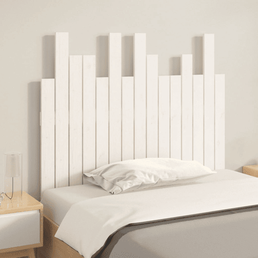 Cabeceira - Cabeceira de cama de parede 95,5x3x80 cm madeira de pinho maciça branco