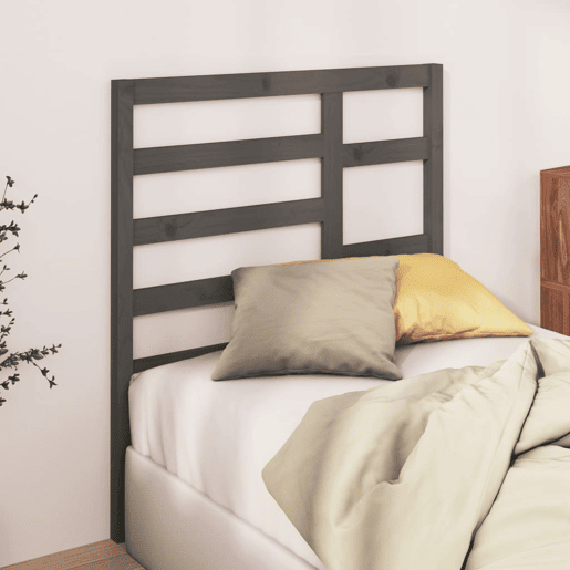 Cabeceira - Cabeceira de cama 96x4x104 cm pinho maciço cinzento