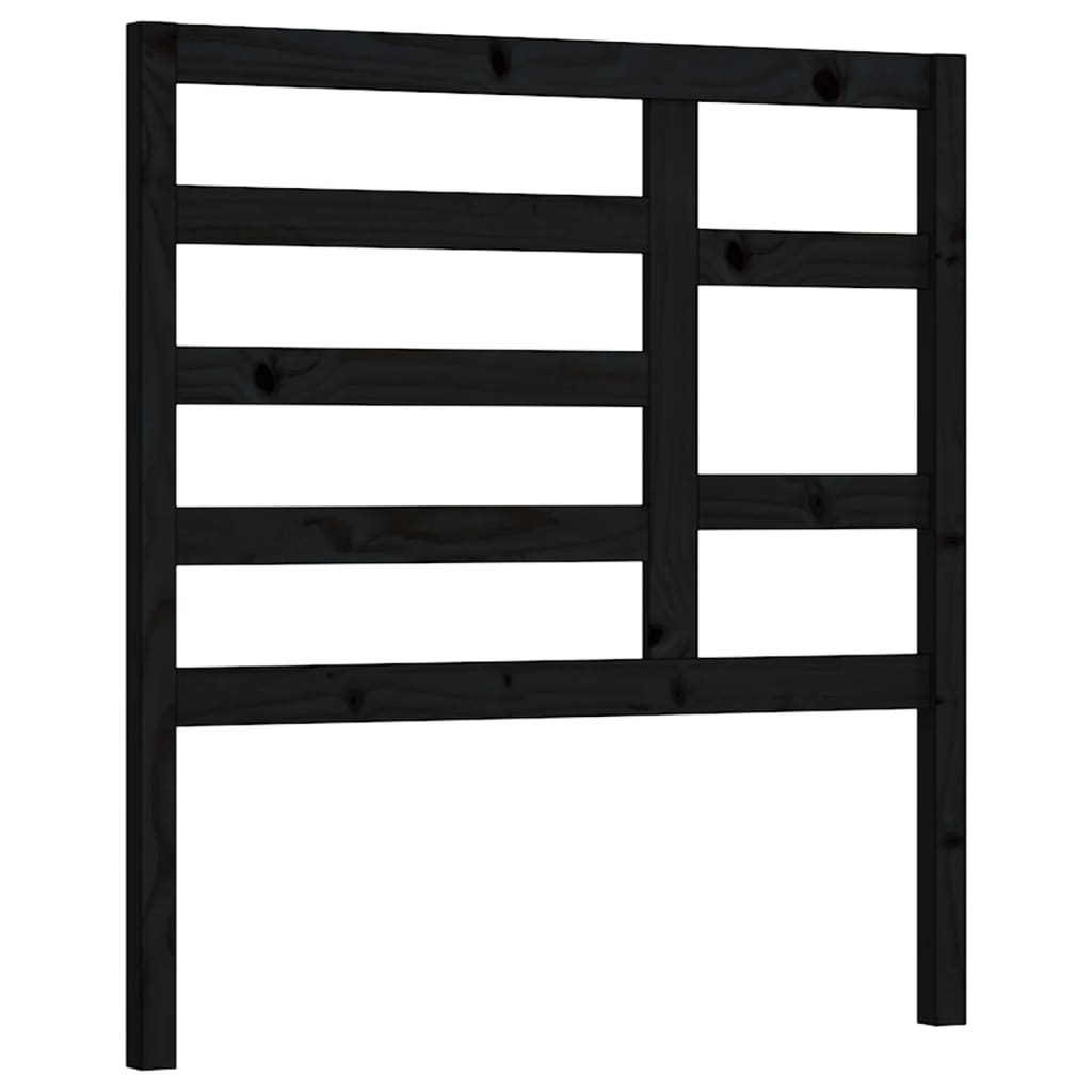 cabecero cama - mueble cabecero madera maciza de pino negro 106x4x104 cm