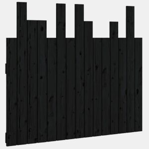 Cabeceira - Cabeceira de cama de parede 95,5x3x80 cm madeira de pinho maciça preto