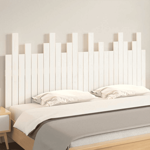 Cabeceira - Cabeceira de cama de parede 166x3x80 cm madeira de pinho maciça branco