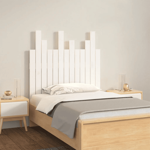 Cabeceira - Cabeceira de cama de parede 82,5x3x80 cm madeira de pinho maciça branco