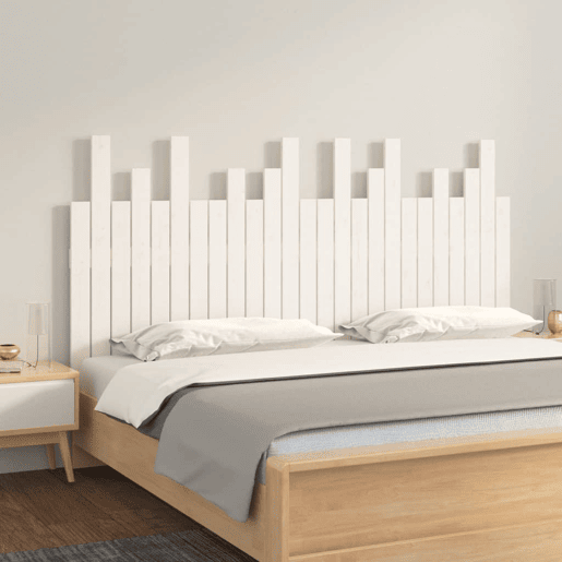 Cabeceira - Cabeceira de cama de parede 159,5x3x80cm madeira de pinho maciça branco