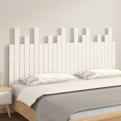 Cabeceira - Cabeceira de cama de parede 159,5x3x80cm madeira de pinho maciça branco