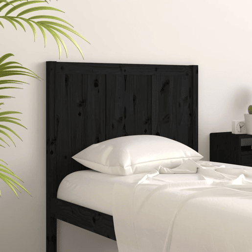Cabeceira - Cabeceira de cama 95,5x4x100 cm pinho maciço preto