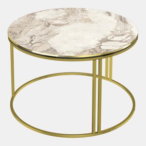 Mesa de centro redonda 50 x 80 cm mármore branco dourado 03_0008424