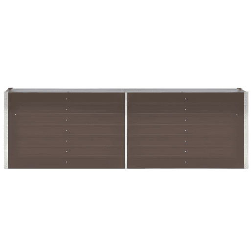 Plantador de canteiro elevado plantas flores jardim aço galvanizado 240 x 40 x 77 cm marrom 02_0001101