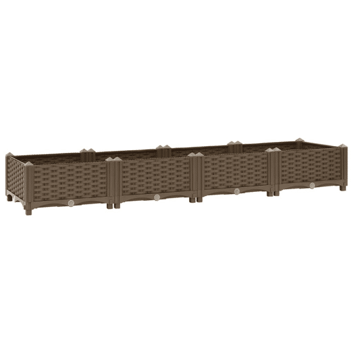 Plantador de canteiro elevado plantas flores jardim 160 x 40 x 23 cm polipropileno marrom 02_0000916