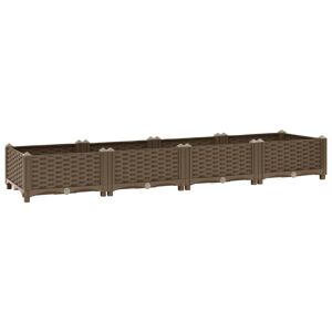 Plantador de canteiro elevado plantas flores jardim 160 x 40 x 23 cm polipropileno marrom 02_0000916