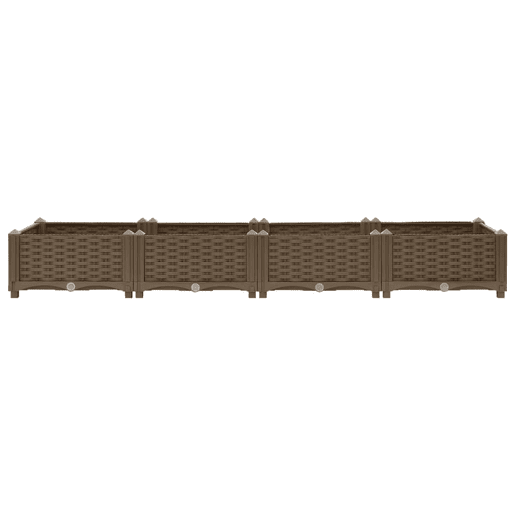 Plantador de canteiro elevado plantas flores jardim 160 x 40 x 23 cm polipropileno marrom 02_0000916
