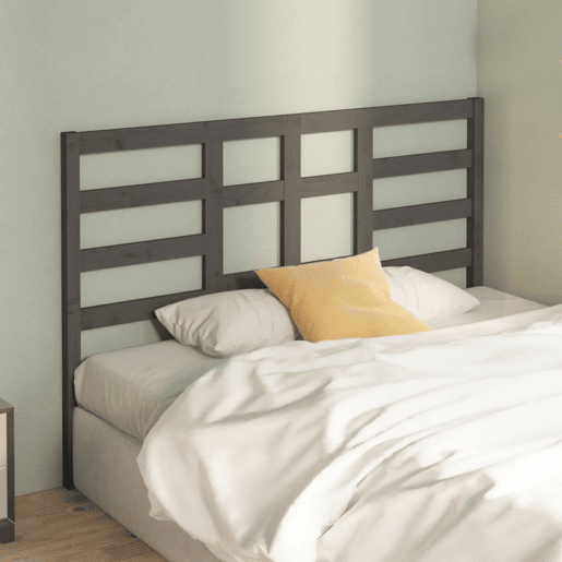 Cabeceira - Cabeceira de cama 126x4x104 cm pinho maciço cinzento