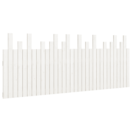 Cabeceira - Cabeceira de cama de parede 204x3x80 cm madeira de pinho maciça branco