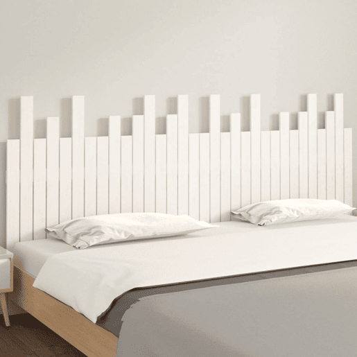 Cabeceira - Cabeceira de cama de parede 204x3x80 cm madeira de pinho maciça branco