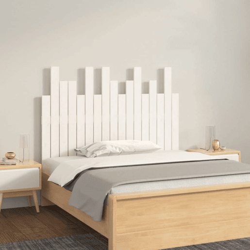Cabeceira - Cabeceira de cama de parede 108x3x80 cm madeira de pinho maciça branco