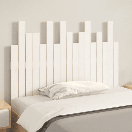 Cabeceira - Cabeceira de cama de parede 108x3x80 cm madeira de pinho maciça branco