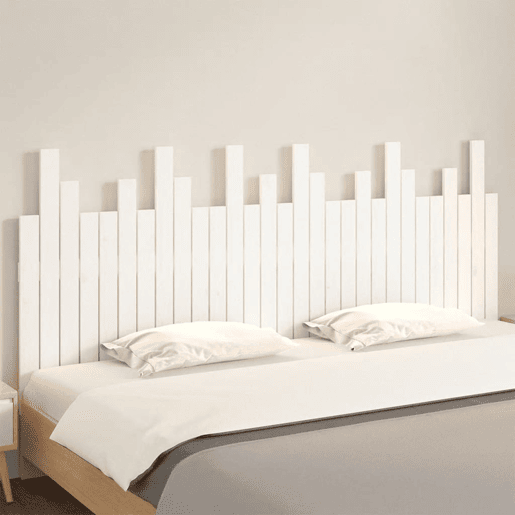 Cabeceira - Cabeceira de cama de parede 185x3x80 cm madeira de pinho maciça branco