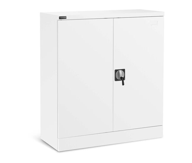 Armario de oficina con cerradura 40 x 915 x 102 cm acero blanco 14_0006029