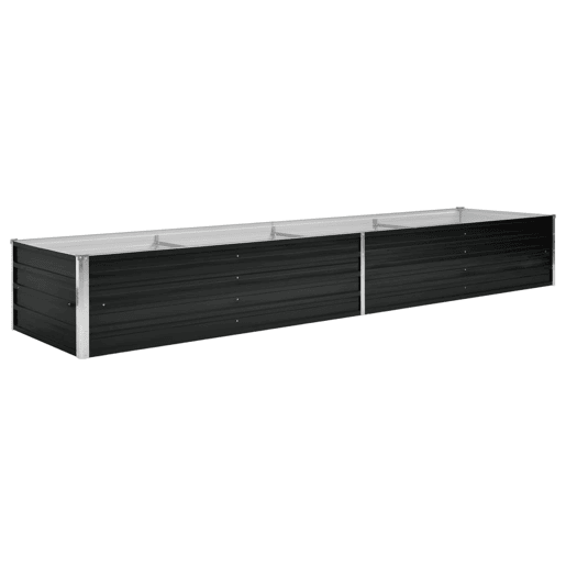 Canteiro elevado plantas flores jardim 320 x 80 x 45 cm aço galvanizado antracite 02_0001145