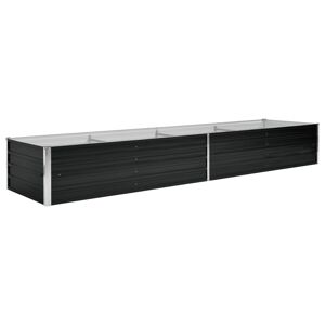 Canteiro elevado plantas flores jardim 320 x 80 x 45 cm aço galvanizado antracite 02_0001145