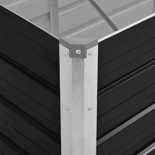 Canteiro elevado plantas flores jardim 320 x 80 x 45 cm aço galvanizado antracite 02_0001145