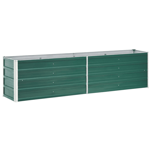 Plantador de cama elevada plantas flores jardim aço galvanizado 240 x 40 x 45 cm verde 02_0001098