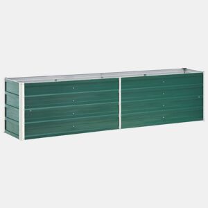 Plantador de cama elevada plantas flores jardim aço galvanizado 240 x 40 x 45 cm verde 02_0001098