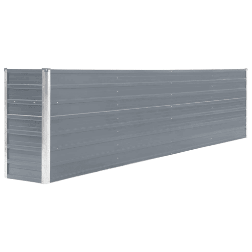 Canteiro elevado plantas flores jardim 320 x 40 x 77 cm aço galvanizado cinza 02_0000801
