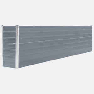 Canteiro elevado plantas flores jardim 320 x 40 x 77 cm aço galvanizado cinza 02_0000801