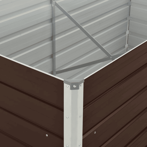 Floreira 160 x 80 x 45 cm aço galvanizado marrom 02_0000794