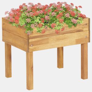 Floreira elevada 50 x 40 x 45 cm plantas de jardim flores madeira de acácia maciça 02_0000849
