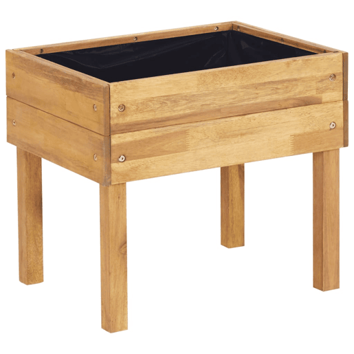 Floreira elevada 50 x 40 x 45 cm plantas de jardim flores madeira de acácia maciça 02_0000849