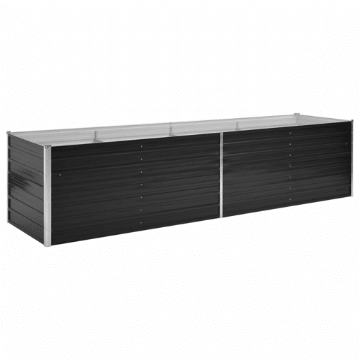 Canteiro elevado plantas flores jardim 320 x 80 x 77 cm aço galvanizado antracite 02_0001146