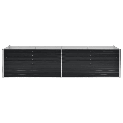 Canteiro elevado plantas flores jardim 320 x 80 x 77 cm aço galvanizado antracite 02_0001146