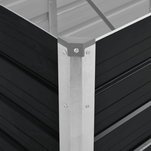 Canteiro elevado plantas flores jardim 320 x 80 x 77 cm aço galvanizado antracite 02_0001146